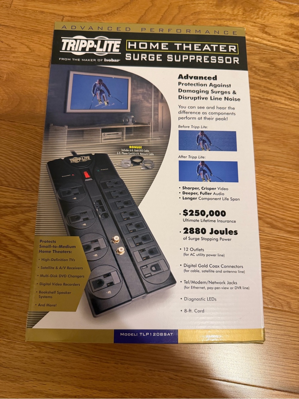 Black Home Theater Surge Suppressor - 12-Outlet Protection